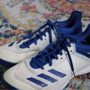 Adidas White and Blue Volleyball Shoes!!